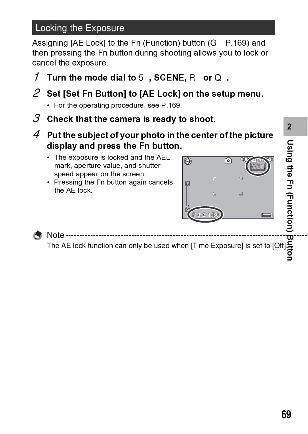 Samsung CX1 manual Locking the Exposure 