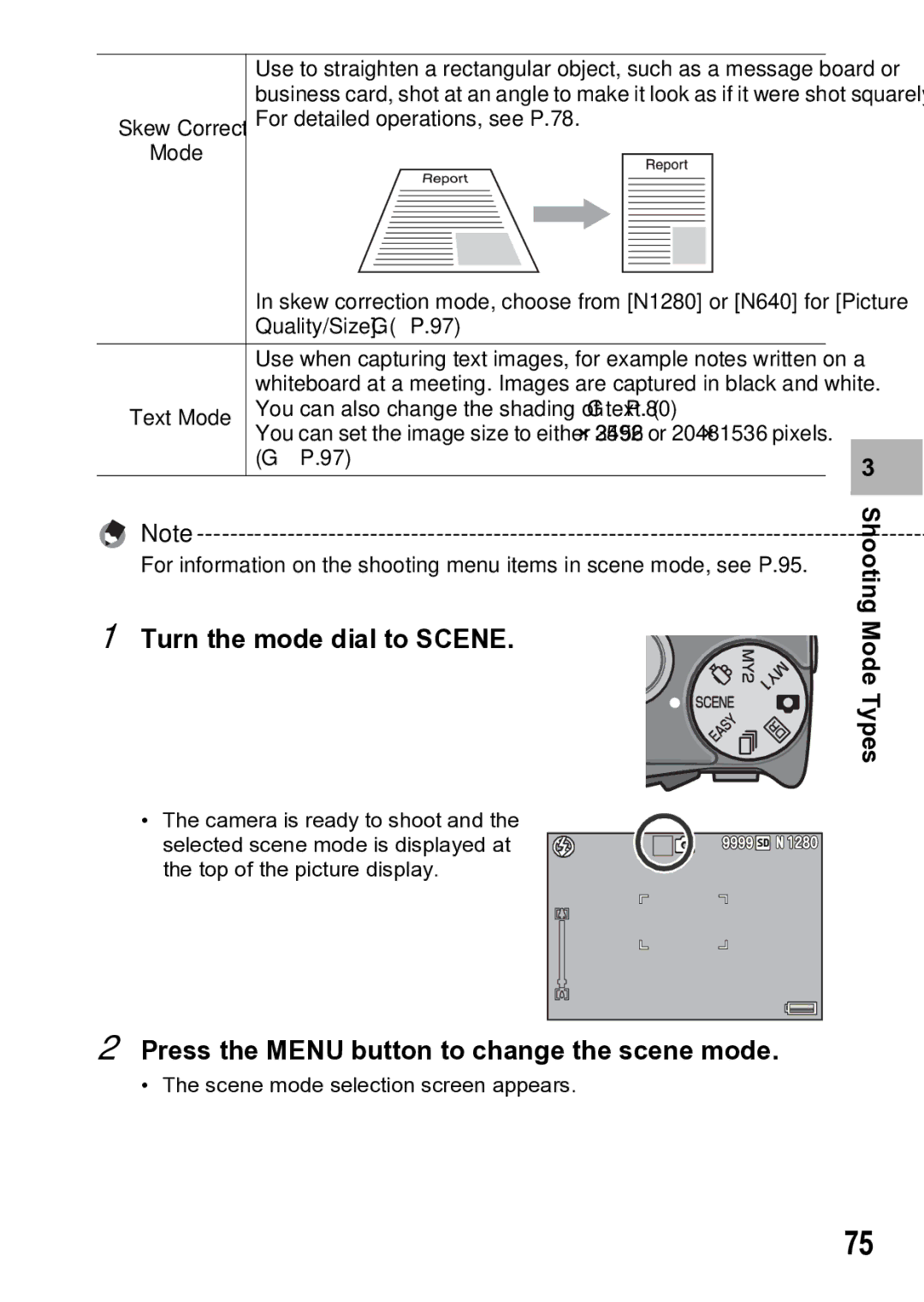 Samsung CX1 manual Turn the mode dial to Scene 