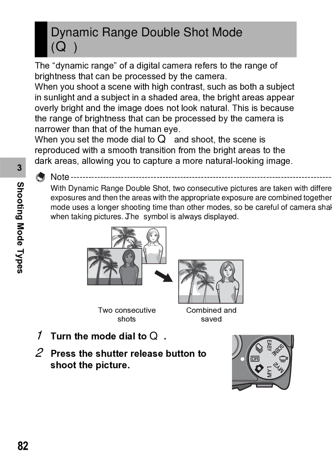 Samsung CX1 manual Dynamic Range Double Shot Mode Q 