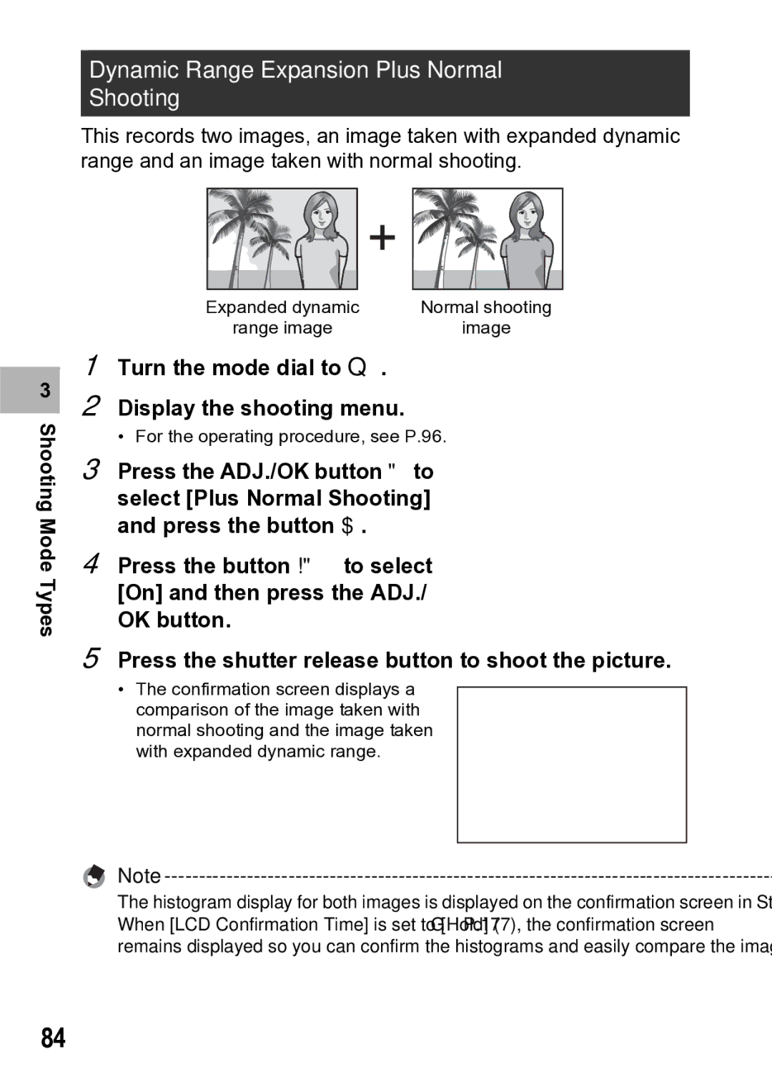 Samsung CX1 manual Dynamic Range Expansion Plus Normal Shooting, Press the ADJ./OK button to, Select Plus Normal Shooting 