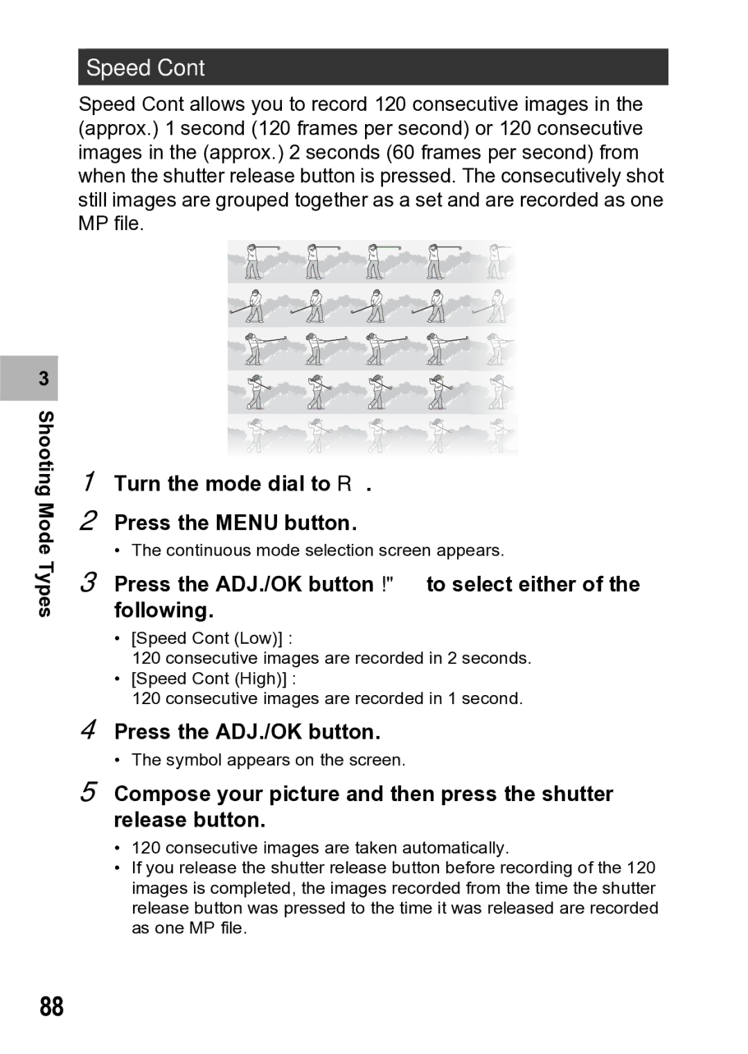 Samsung CX1 manual Speed 