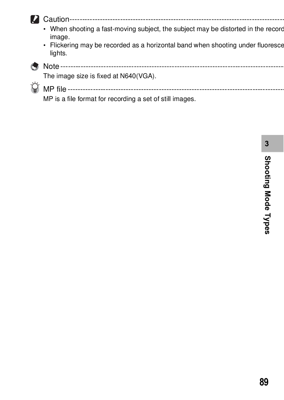 Samsung CX1 manual Types 