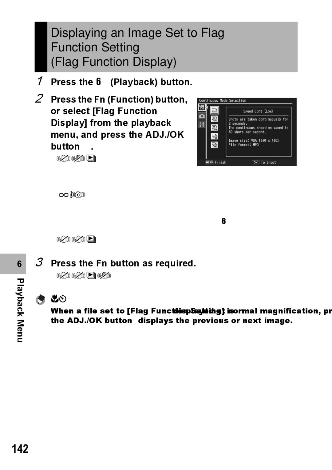 Samsung CX2 manual 142, Press the Fn button as required 