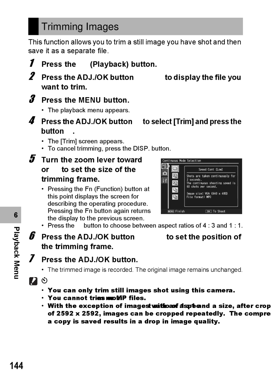 Samsung CX2 manual Trimming Images, 144 