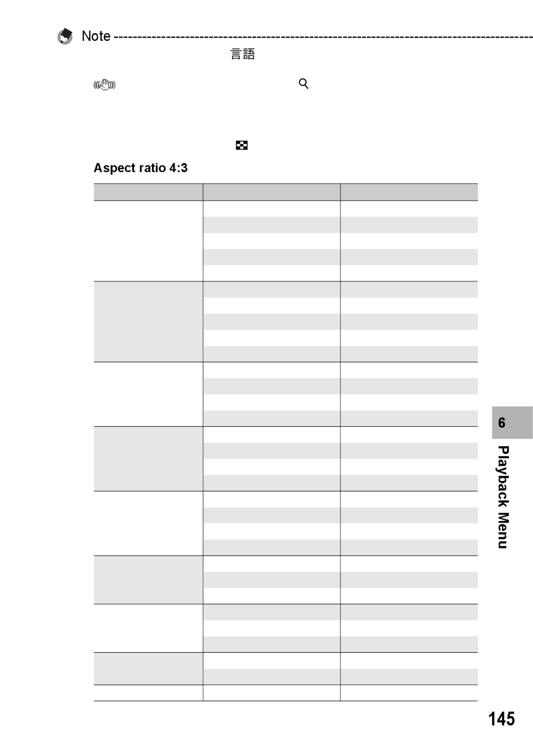 Samsung CX2 manual 145, Aspect ratio 