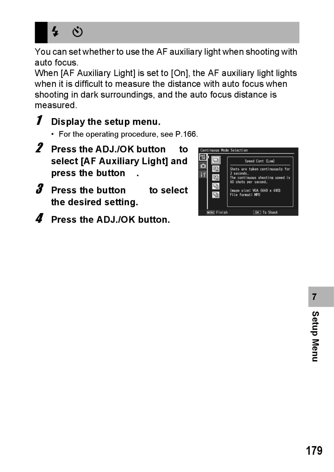 Samsung CX2 manual AF Auxiliary Light, 179 