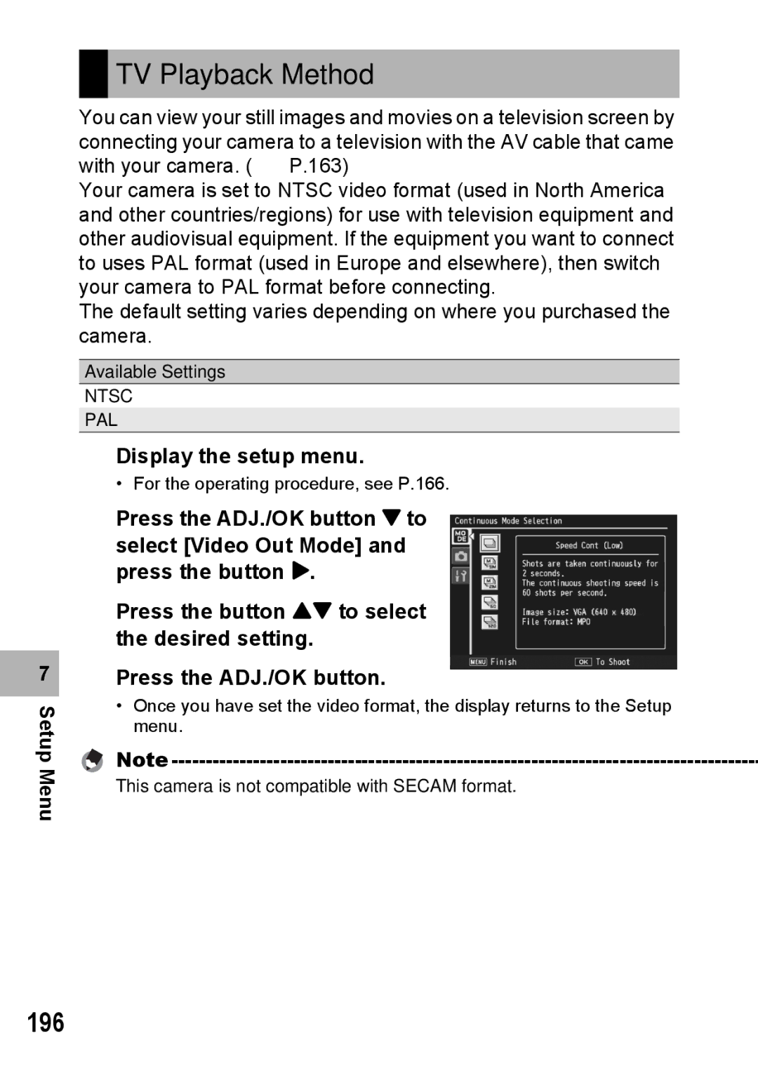Samsung CX2 manual TV Playback Method, 196 