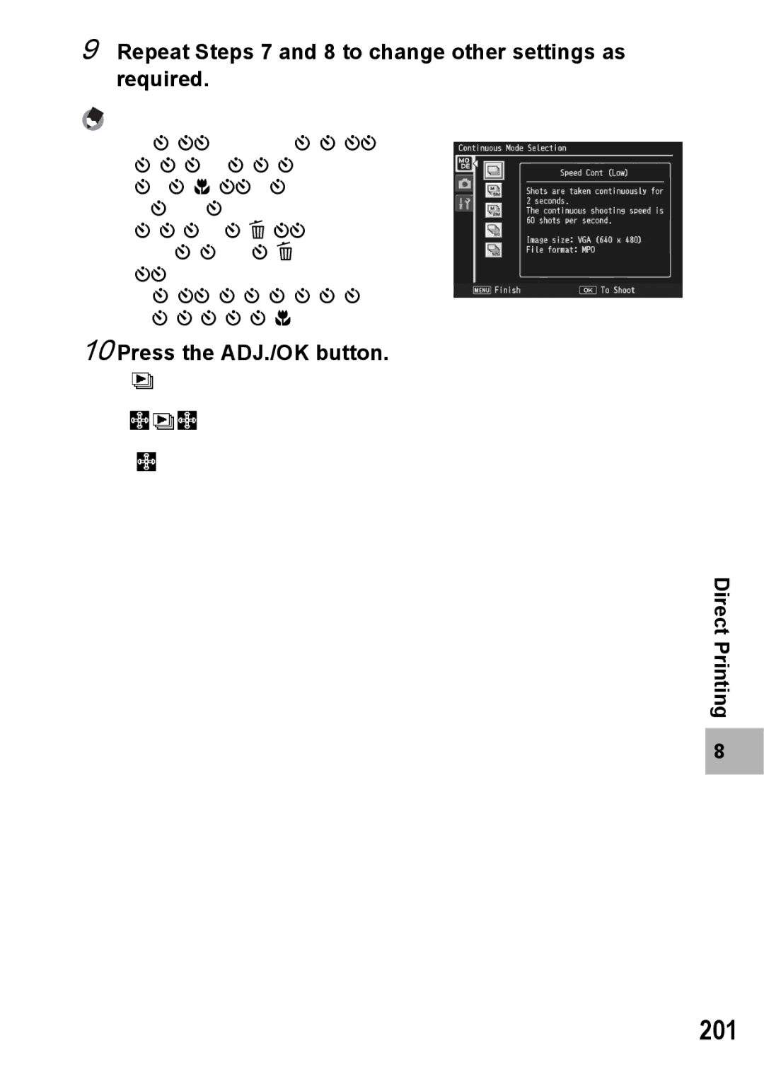 Samsung CX2 manual 201, Repeat Steps 7 and 8 to change other settings as required 