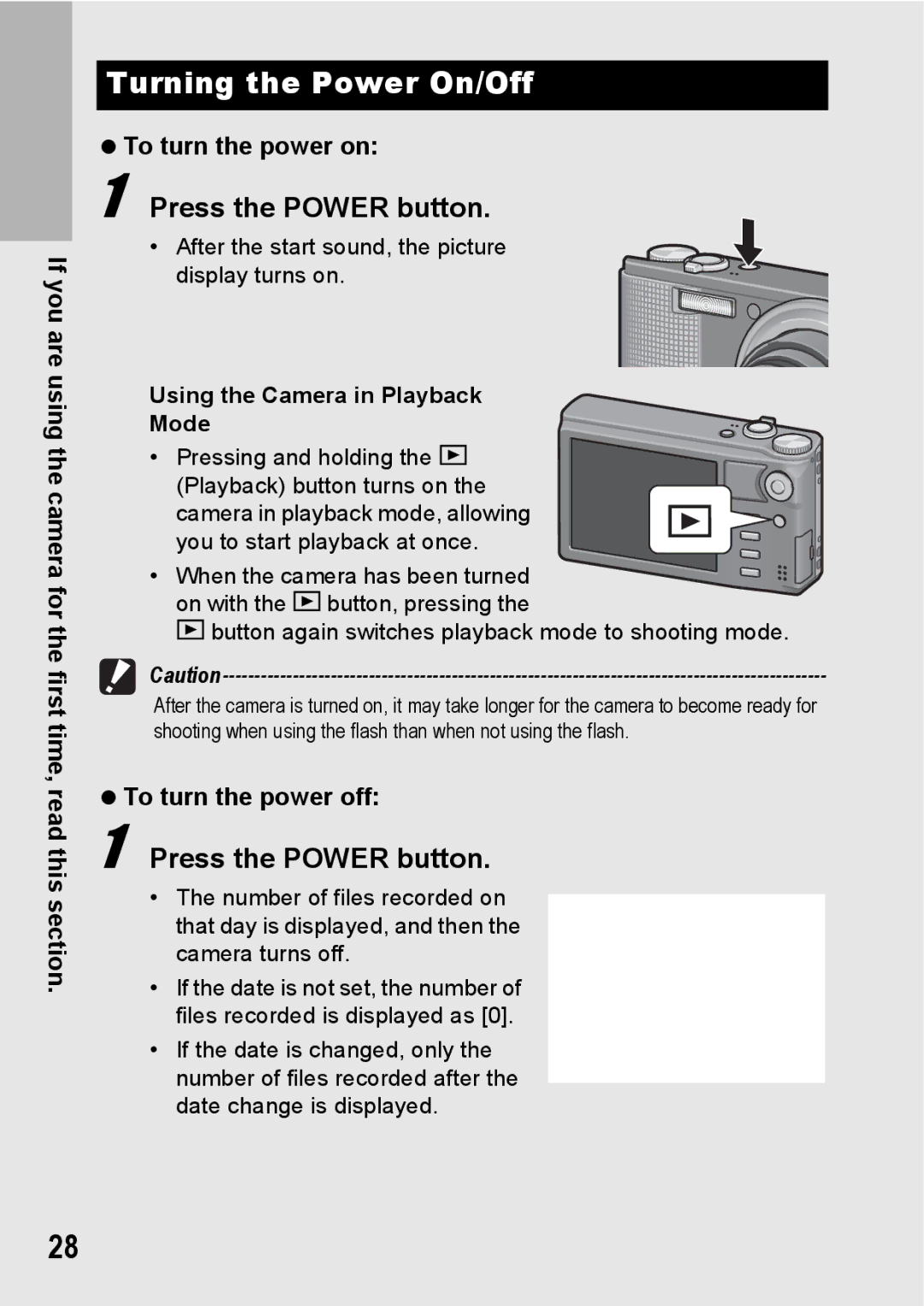 Samsung CX2 manual Turning the Power On/Off, Press the Power button, To turn the power on, To turn the power off 