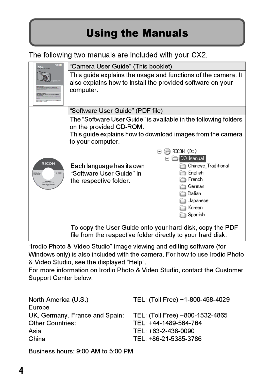 Samsung Using the Manuals, Following two manuals are included with your CX2 