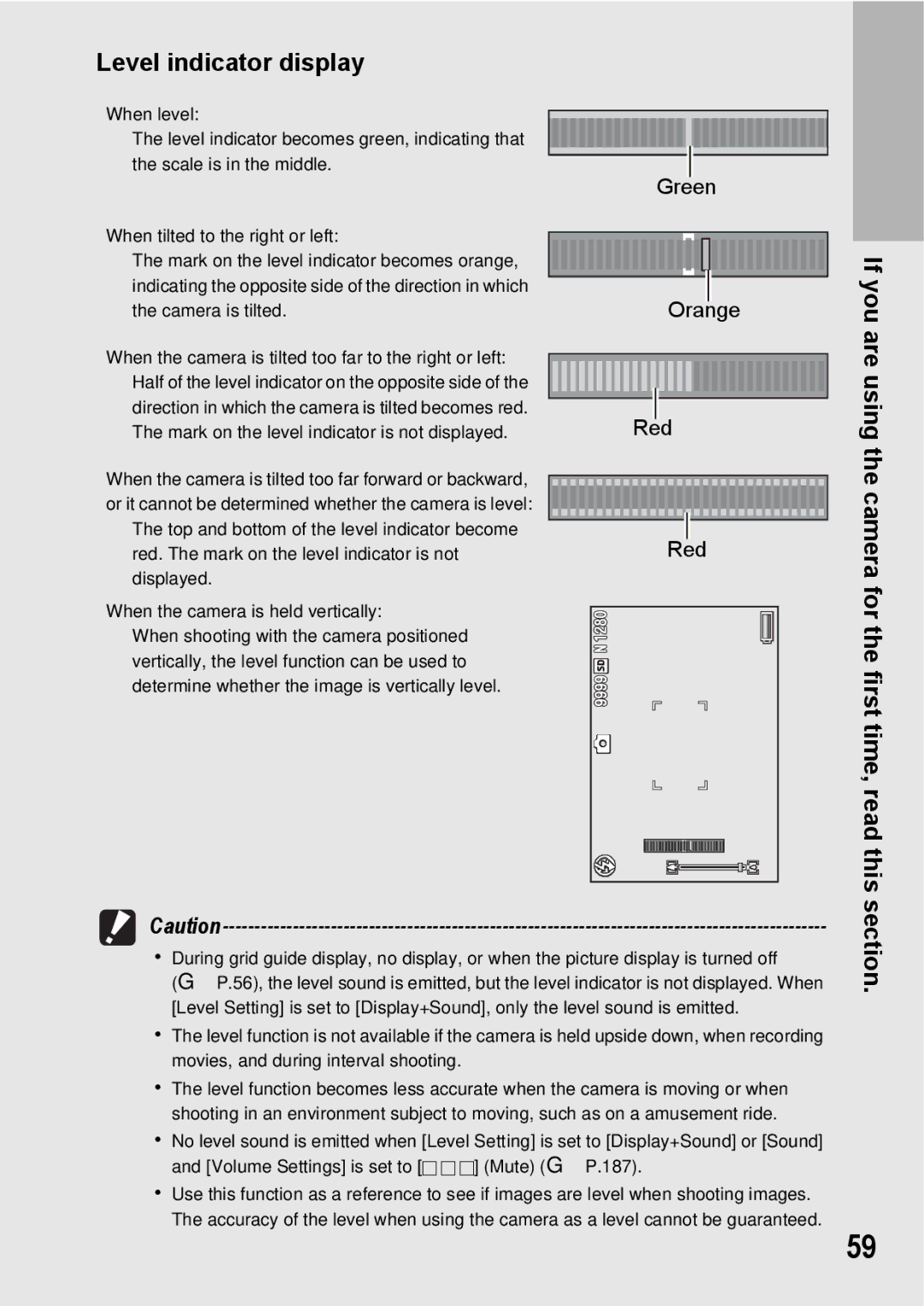 Samsung CX2 manual Level indicator display 