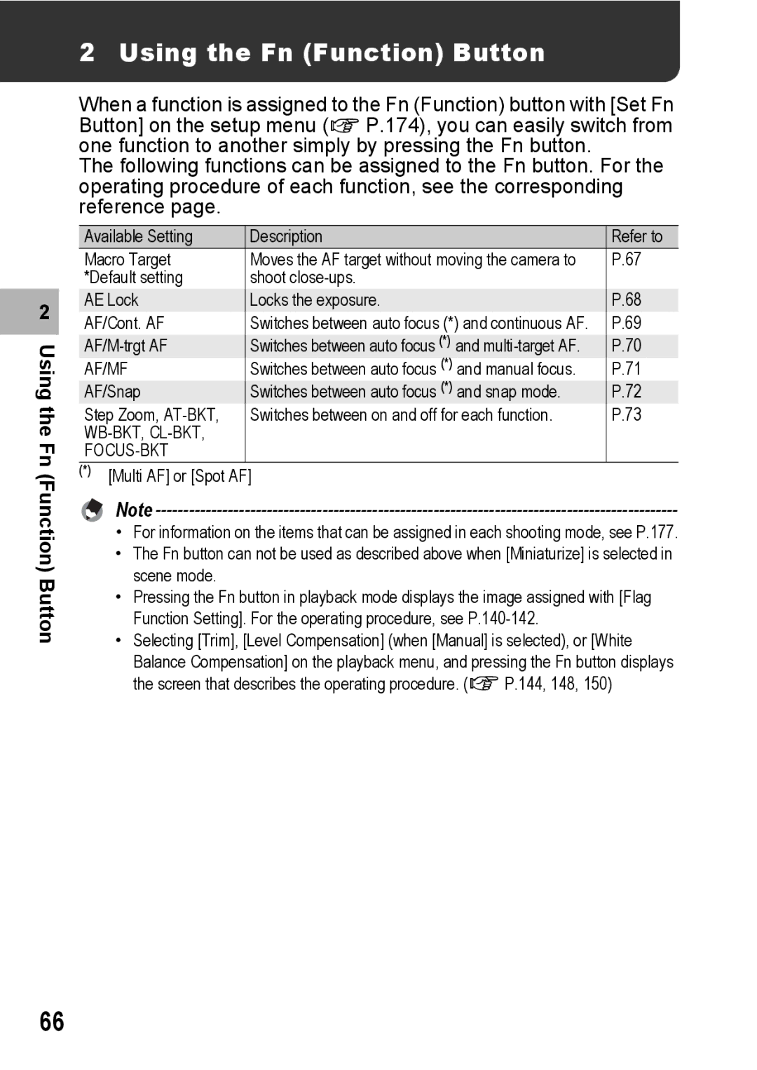 Samsung CX2 manual Using the Fn Function Button 