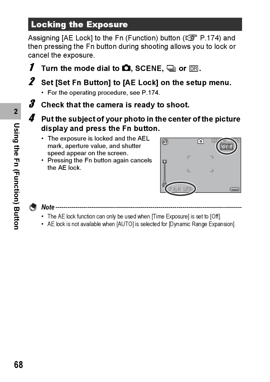 Samsung CX2 manual Locking the Exposure 