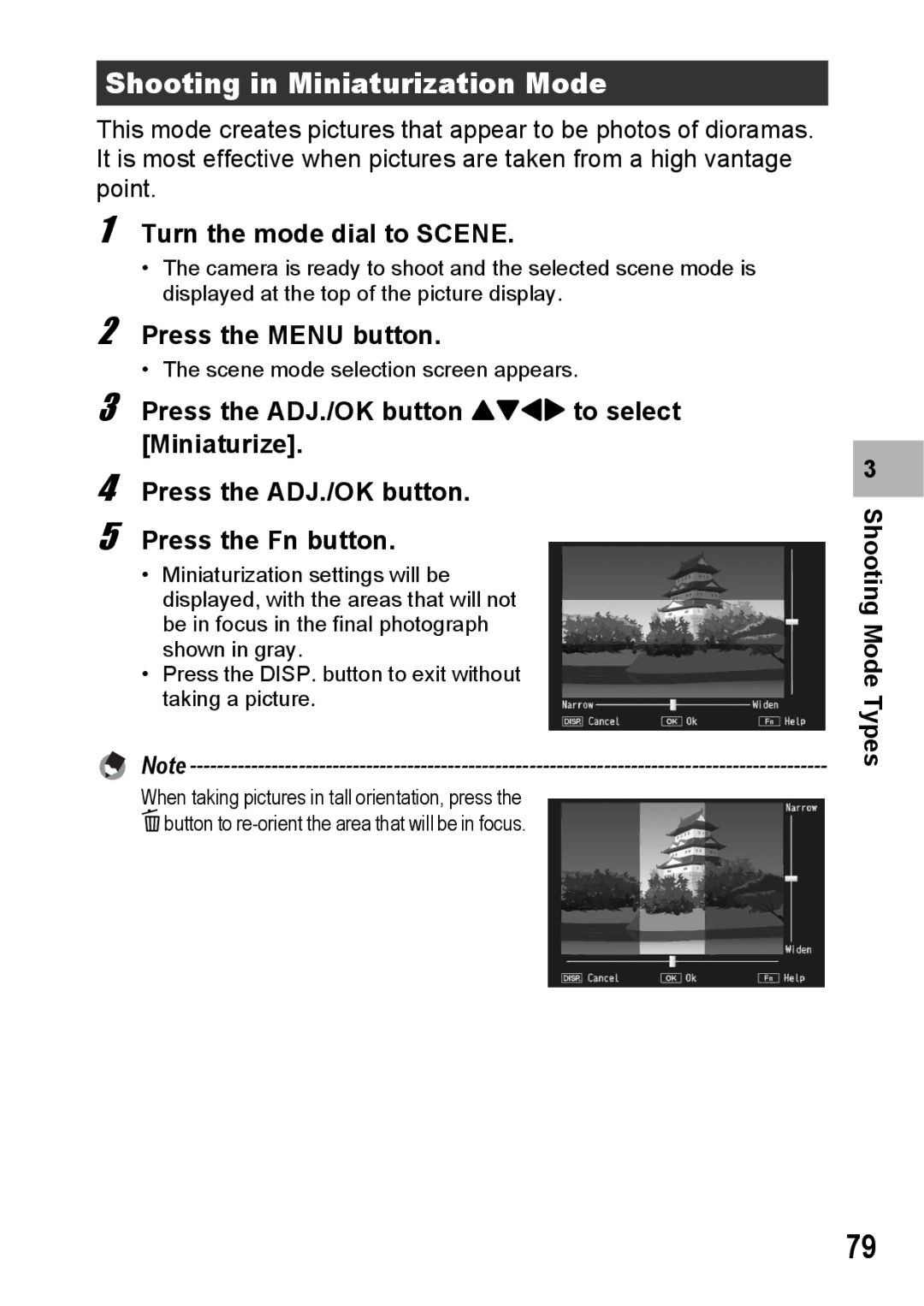 Samsung CX2 manual Shooting in Miniaturization Mode 