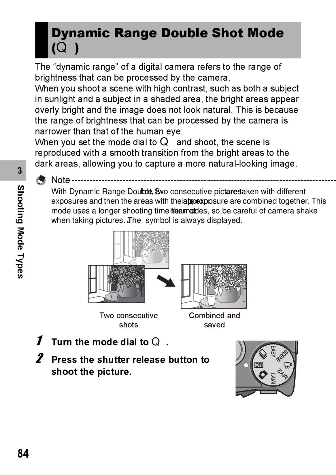 Samsung CX2 manual Dynamic Range Double Shot Mode Q 