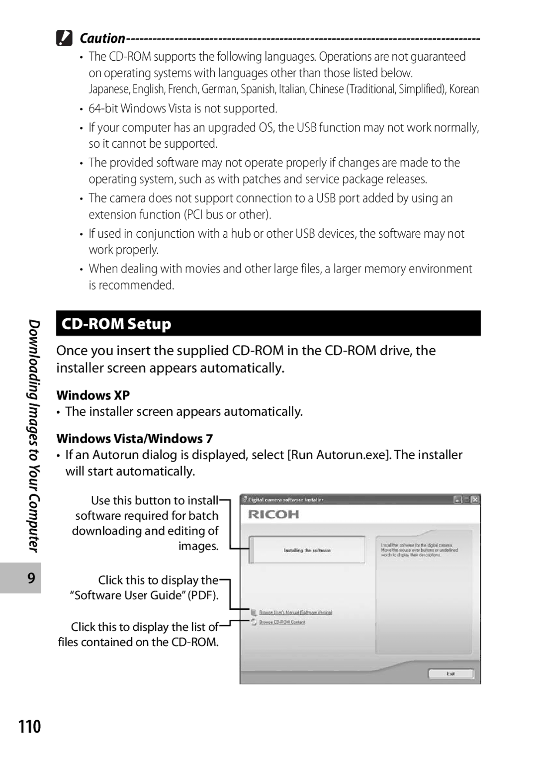 Samsung CX4 manual 110, CD-ROM Setup, Installer screen appears automatically 