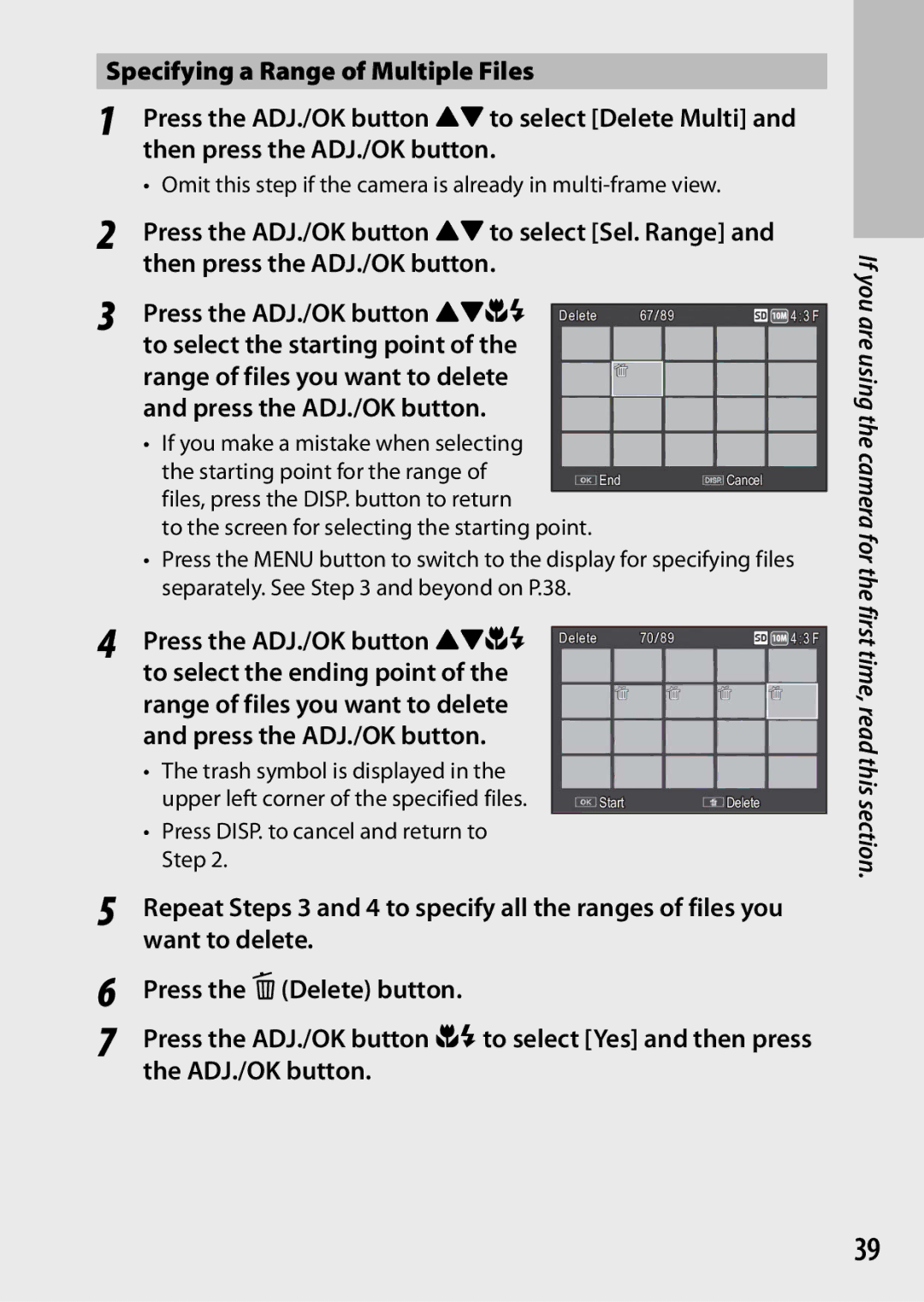 Samsung CX4 manual Press the ADJ./OK button !NF 