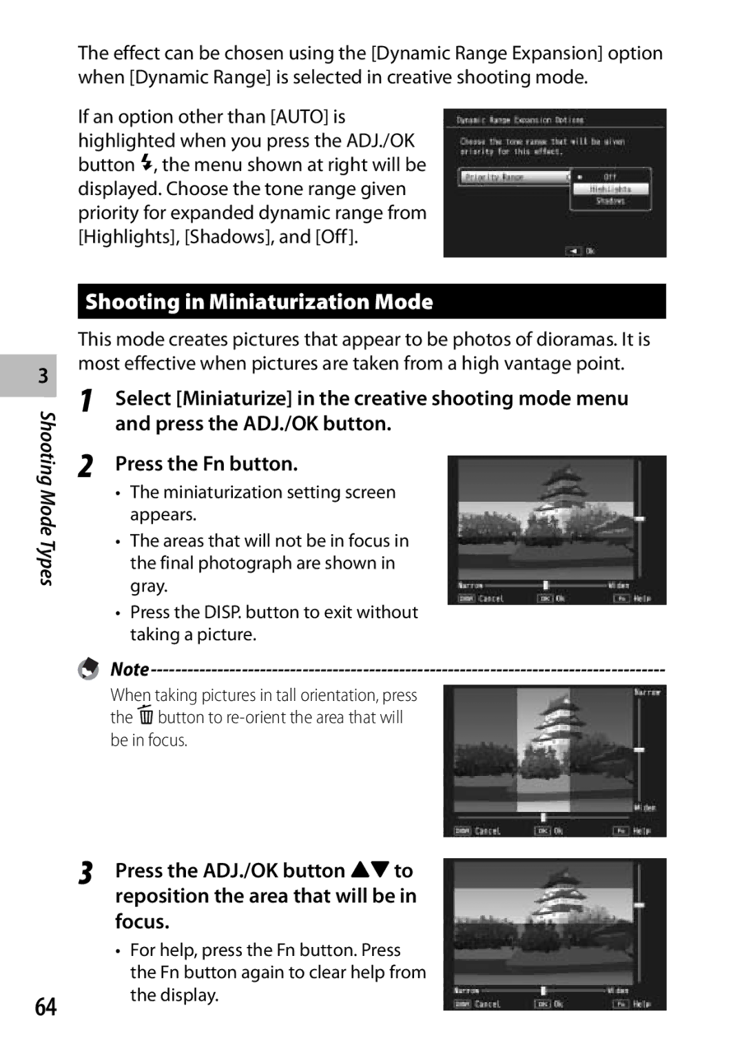 Samsung CX4 manual Shooting in Miniaturization Mode 