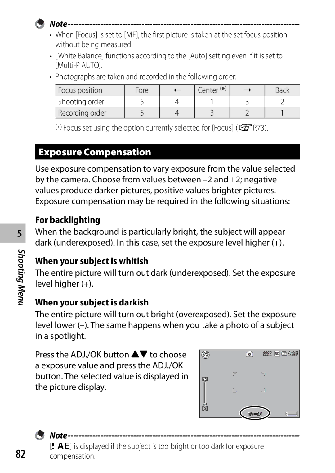 Samsung CX4 manual Exposure Compensation, For backlighting, When your subject is whitish, When your subject is darkish 