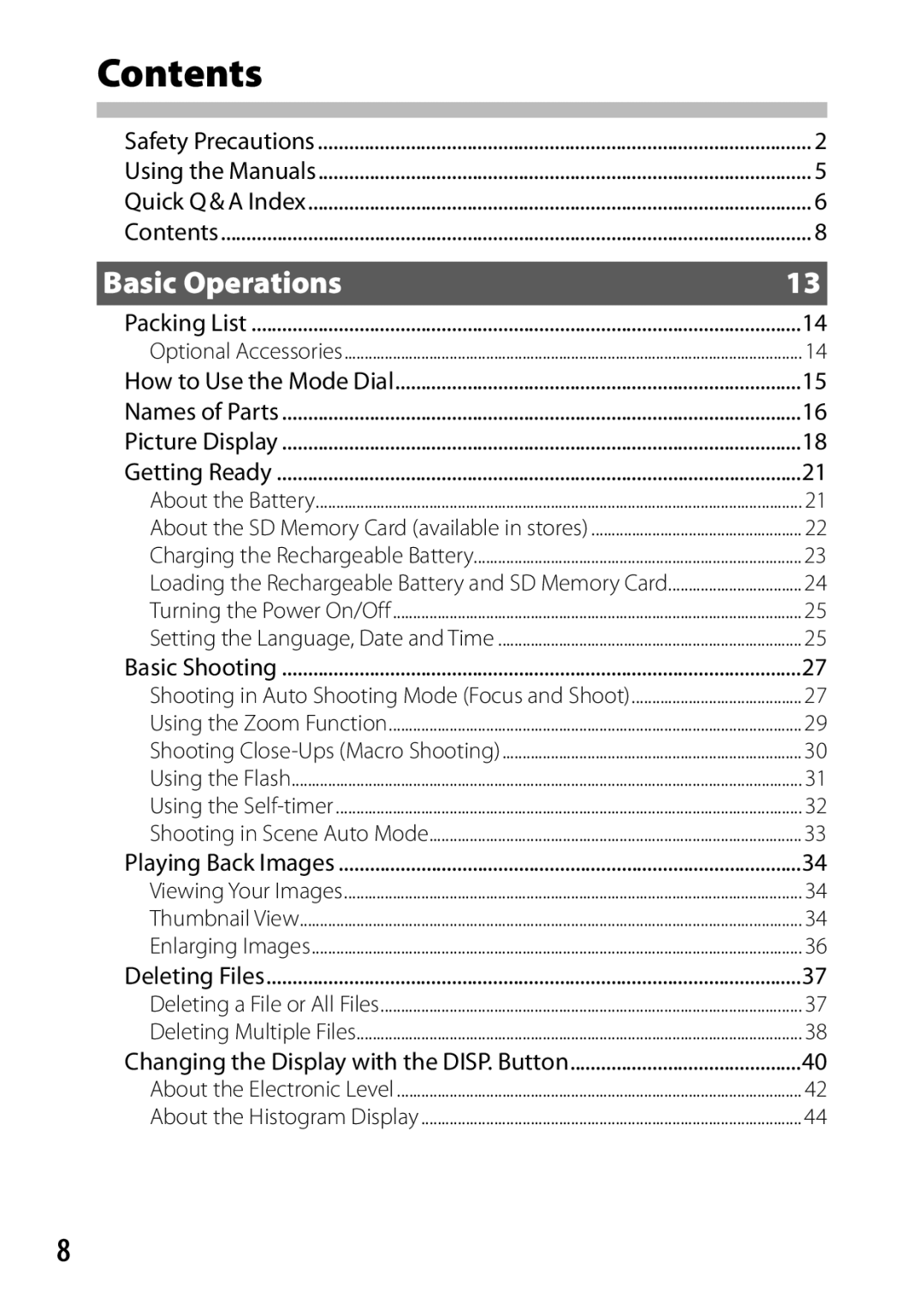 Samsung CX4 manual Contents 