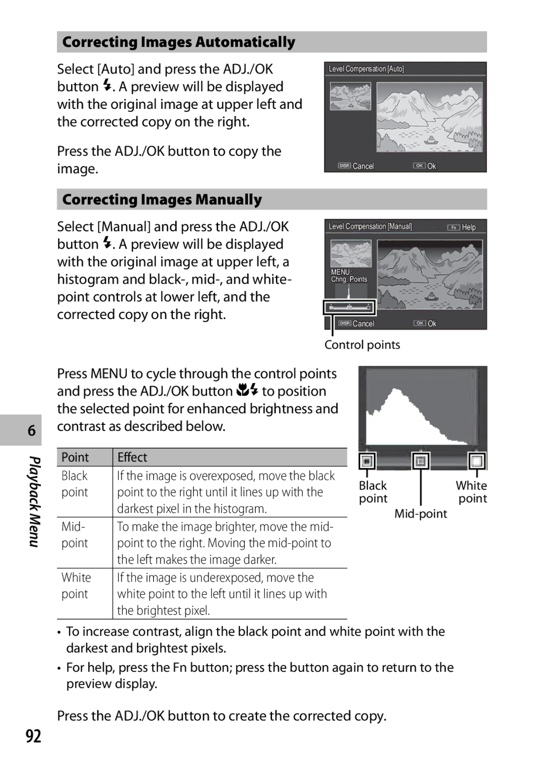 Samsung CX4 manual Correcting Images Automatically, Correcting Images Manually 