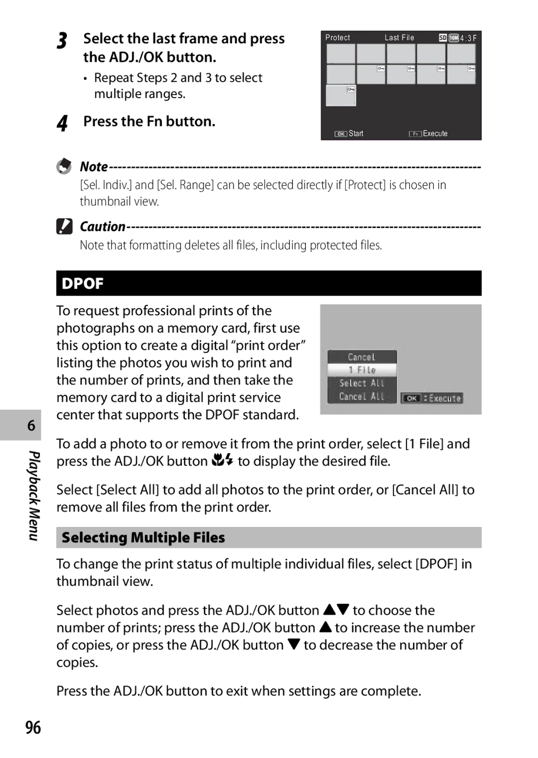 Samsung CX4 manual Dpof 