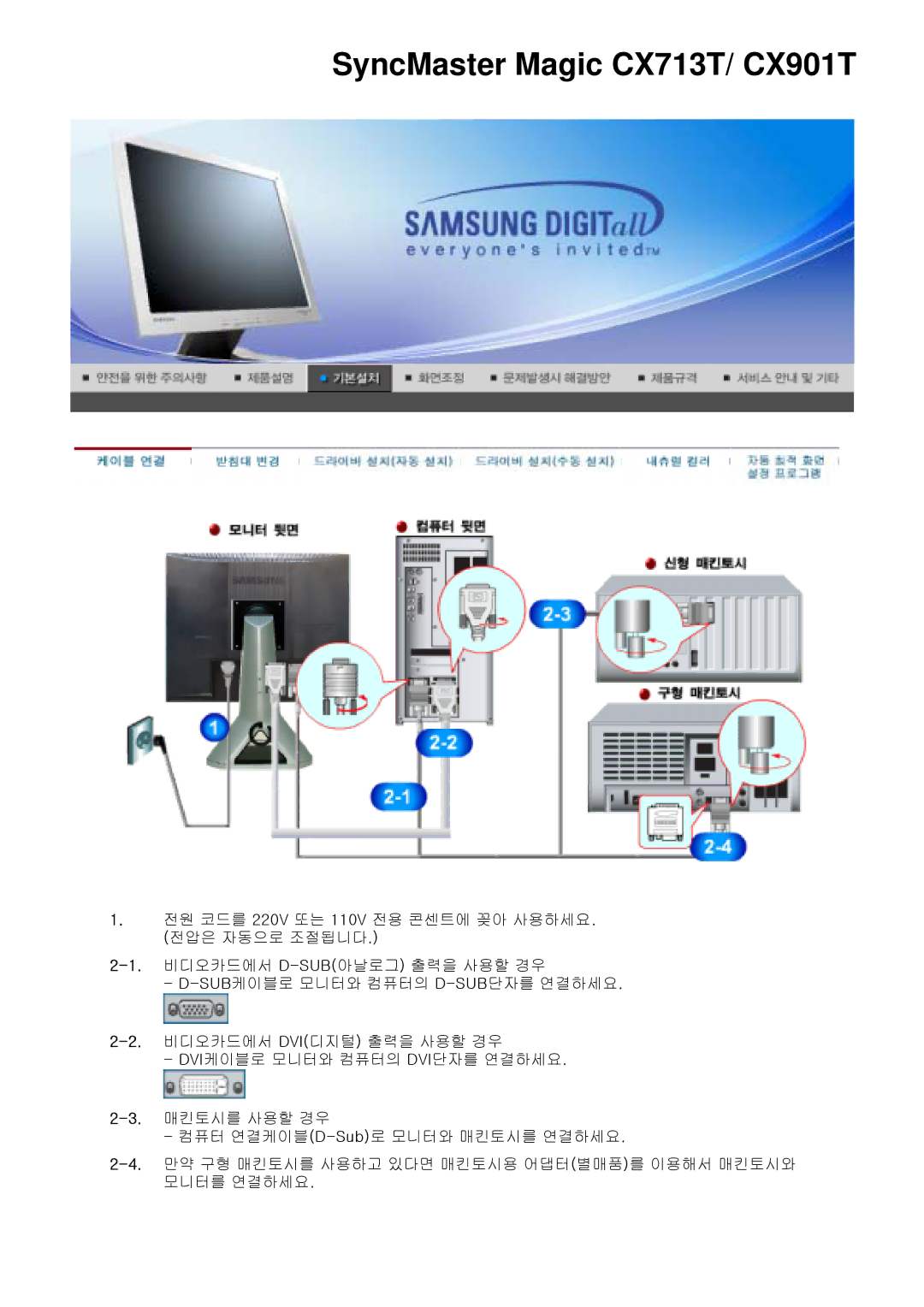 Samsung CX711N, CX511N, CX701N, CX712N, CX501N manual SyncMaster Magic CX713T/ CX901T 