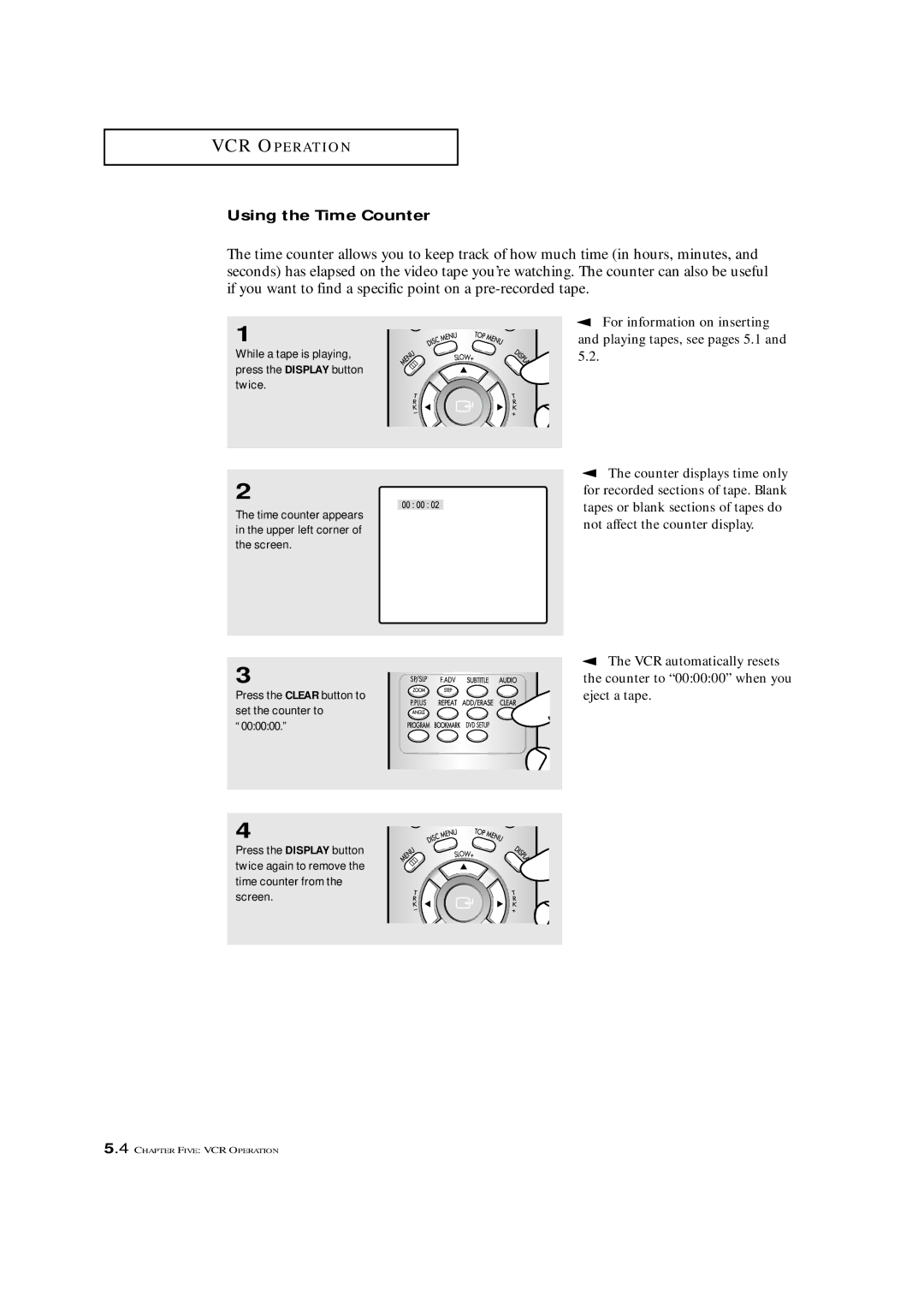 Samsung CXM 2785TP manual Using the Time Counter 