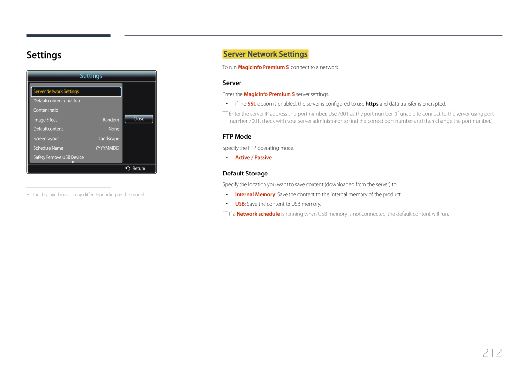 Samsung CYTM46LCA, ME40C user manual 212, To run MagicInfo Premium S, connect to a network 