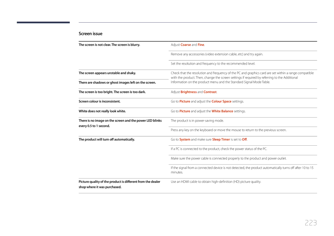 Samsung ME40C, CYTM46LCA user manual 223, Adjust Brightness and Contrast 