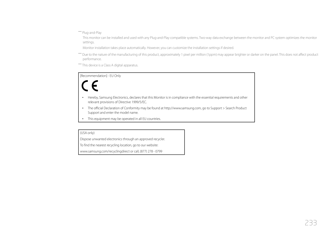 Samsung ME40C, CYTM46LCA user manual 233 