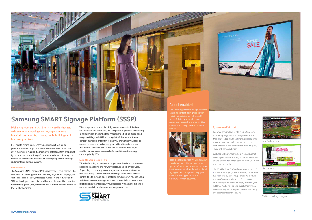 Samsung CYTM32LCA, CYTM55LCC brochure Samsung Smart Signage Platform Sssp 