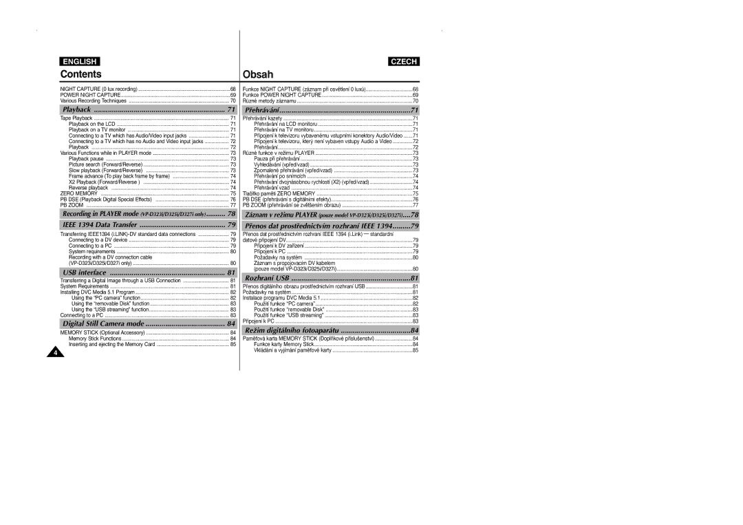 Samsung CZECH manual Obsah 