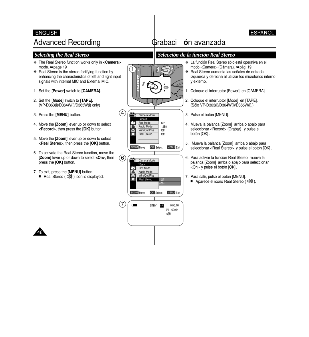 Samsung D365W(I) manual Botón OK Mueva la palanca Zoom arriba o abajo para 