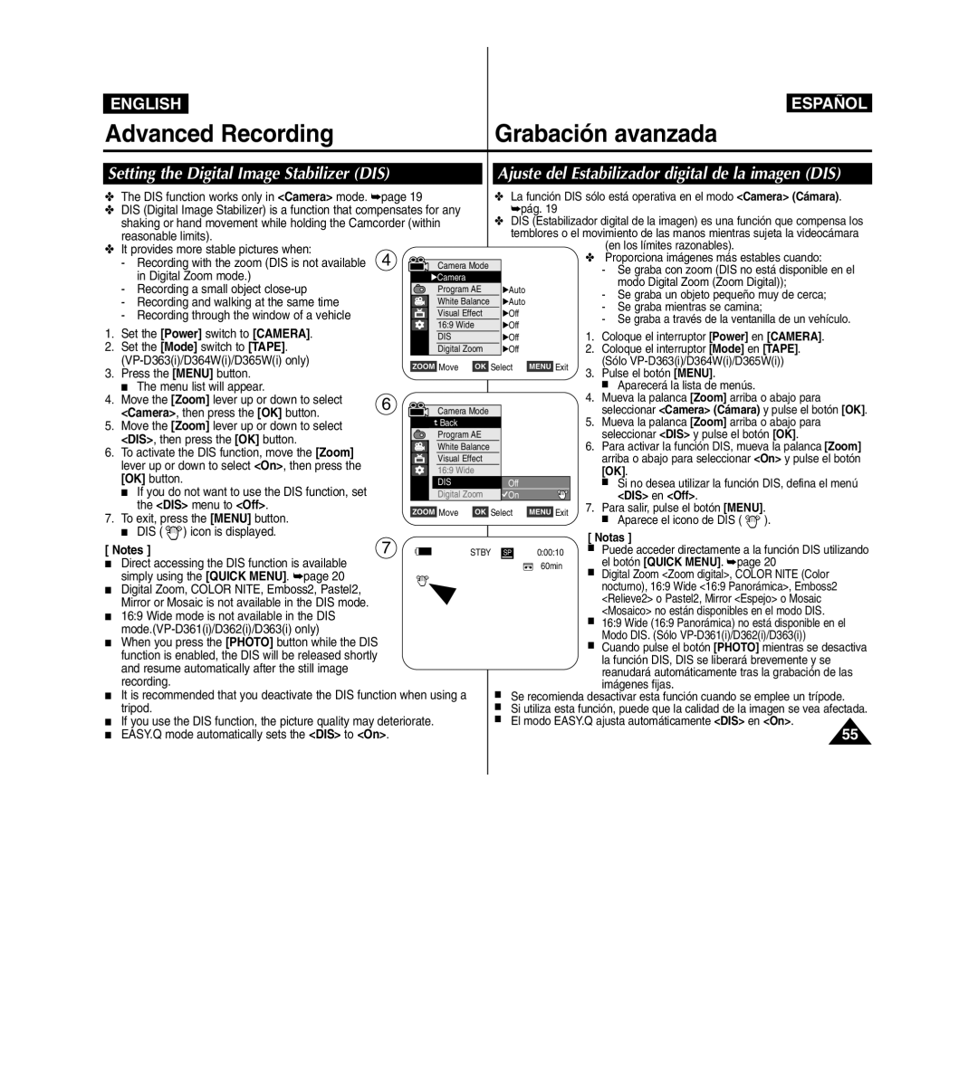 Samsung D365W(I) manual DIS en Off 