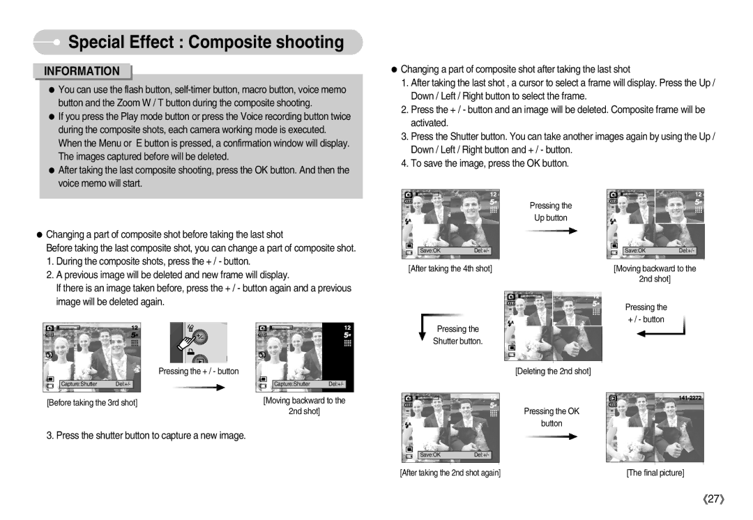 Samsung D53 manual Press the shutter button to capture a new image 