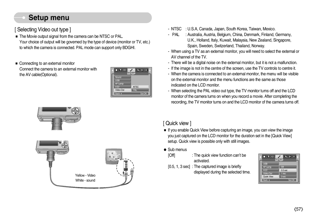 Samsung D53 manual Selecting Video out type, Ntsc 