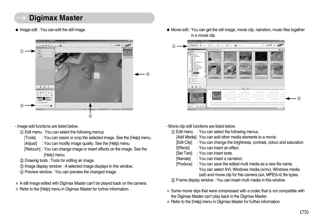 Samsung D53 manual Digimax Master 