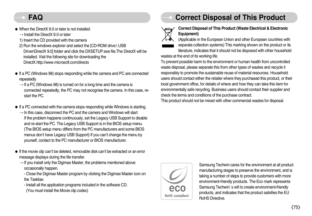 Samsung D53 manual Correct Disposal of This Product 