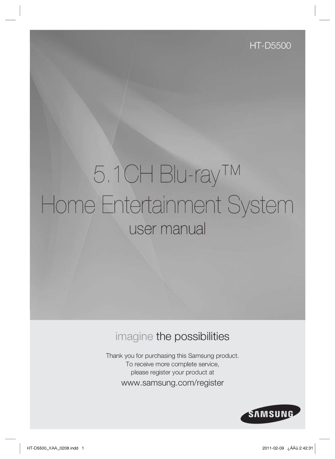 Samsung D5500 user manual 1CH Blu-ray 