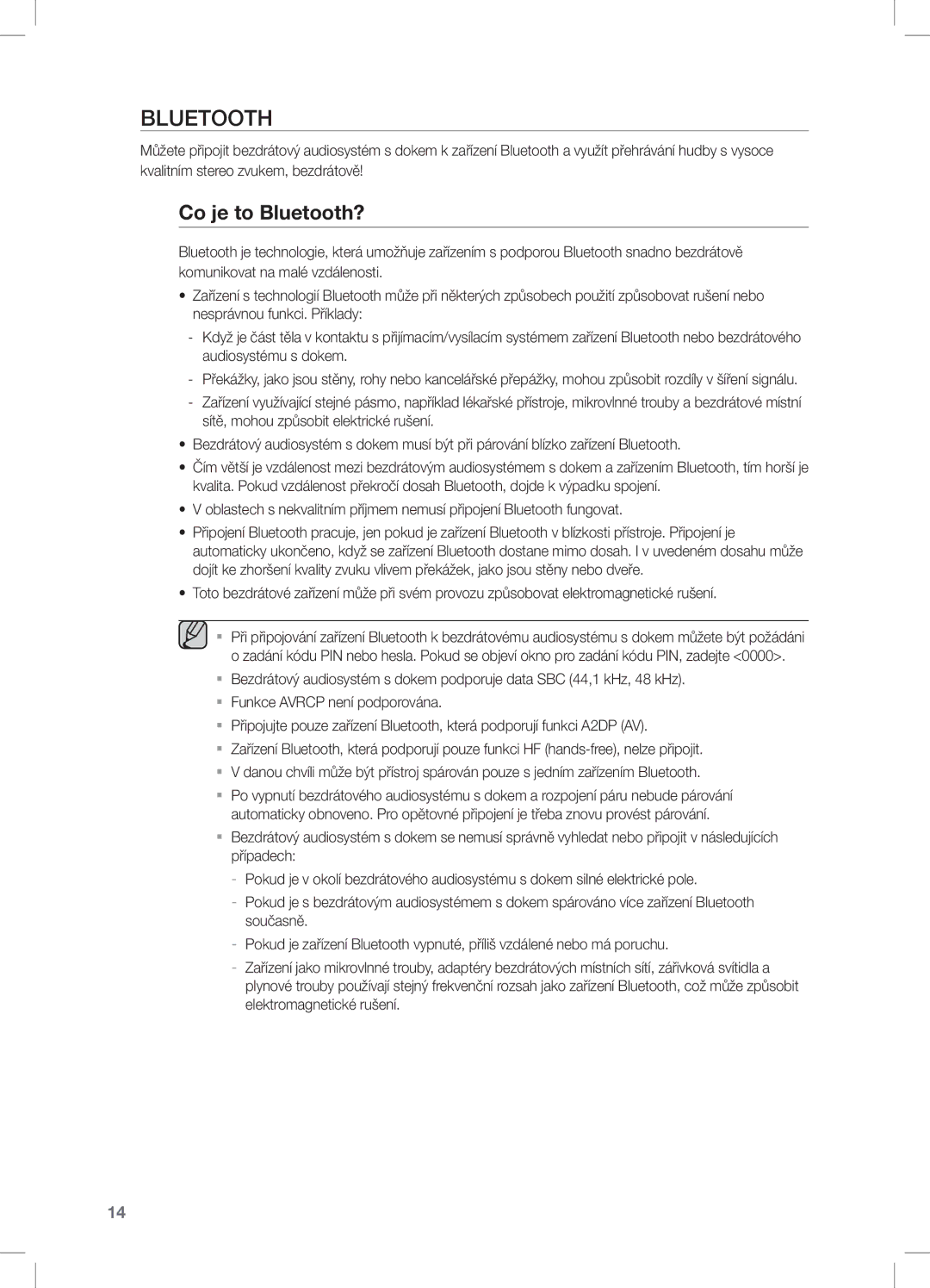 Samsung DA-E550/XE, DA-E550/EN, DA-E550/ZF manual Co je to Bluetooth? 