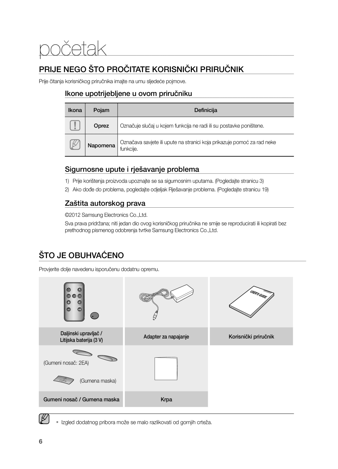 Samsung DA-E550/EN manual Prije nego što pročitate korisnički priručnik, ŠTO JE Obuhvaćeno, Funkcije 