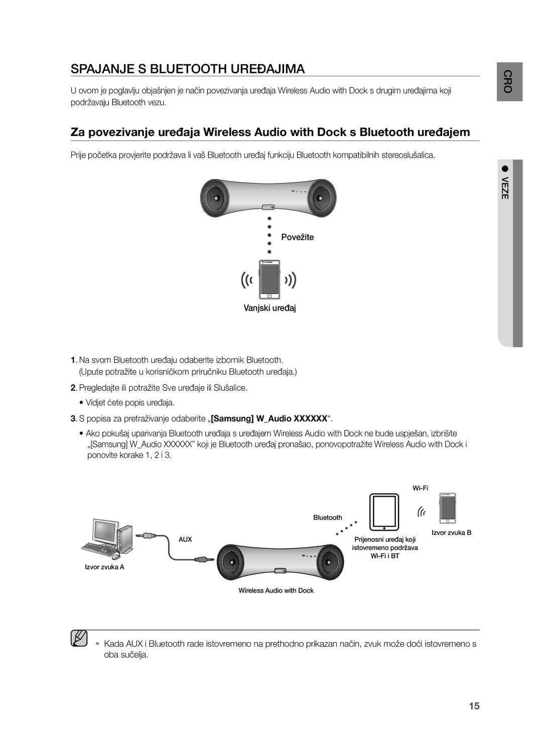 Samsung DA-E550/EN manual Spajanje S Bluetooth Uređajima 