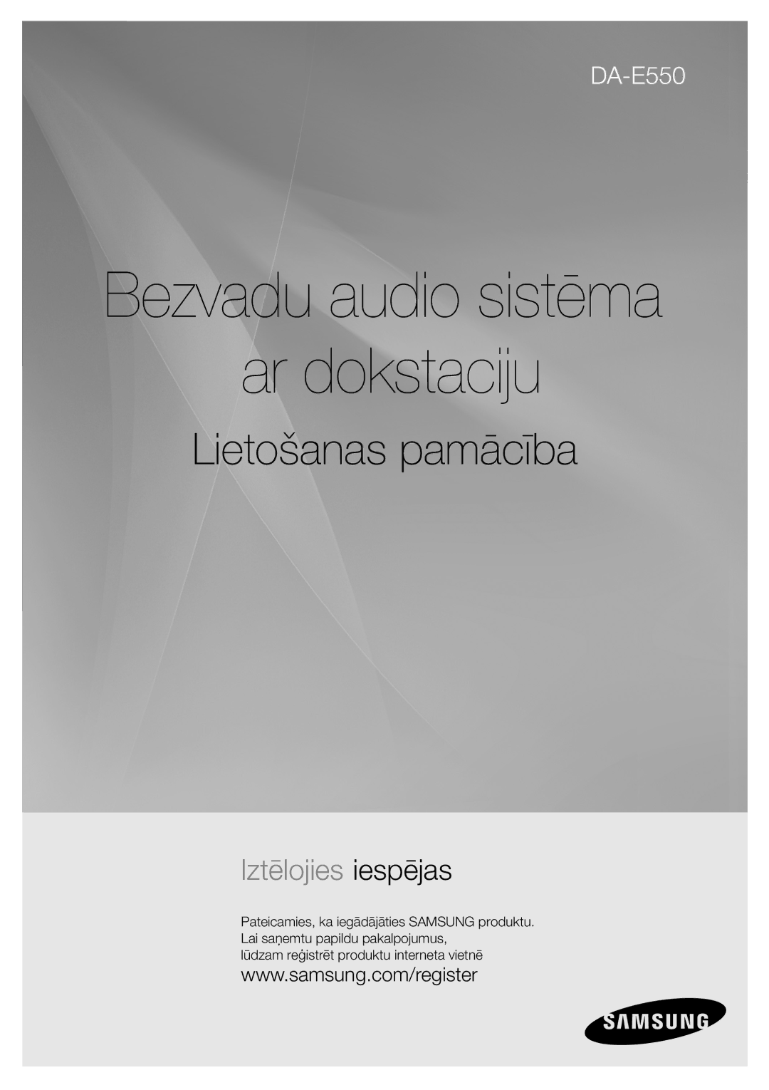 Samsung DA-E550/EN manual Bezvadu audio sistēma ar dokstaciju 