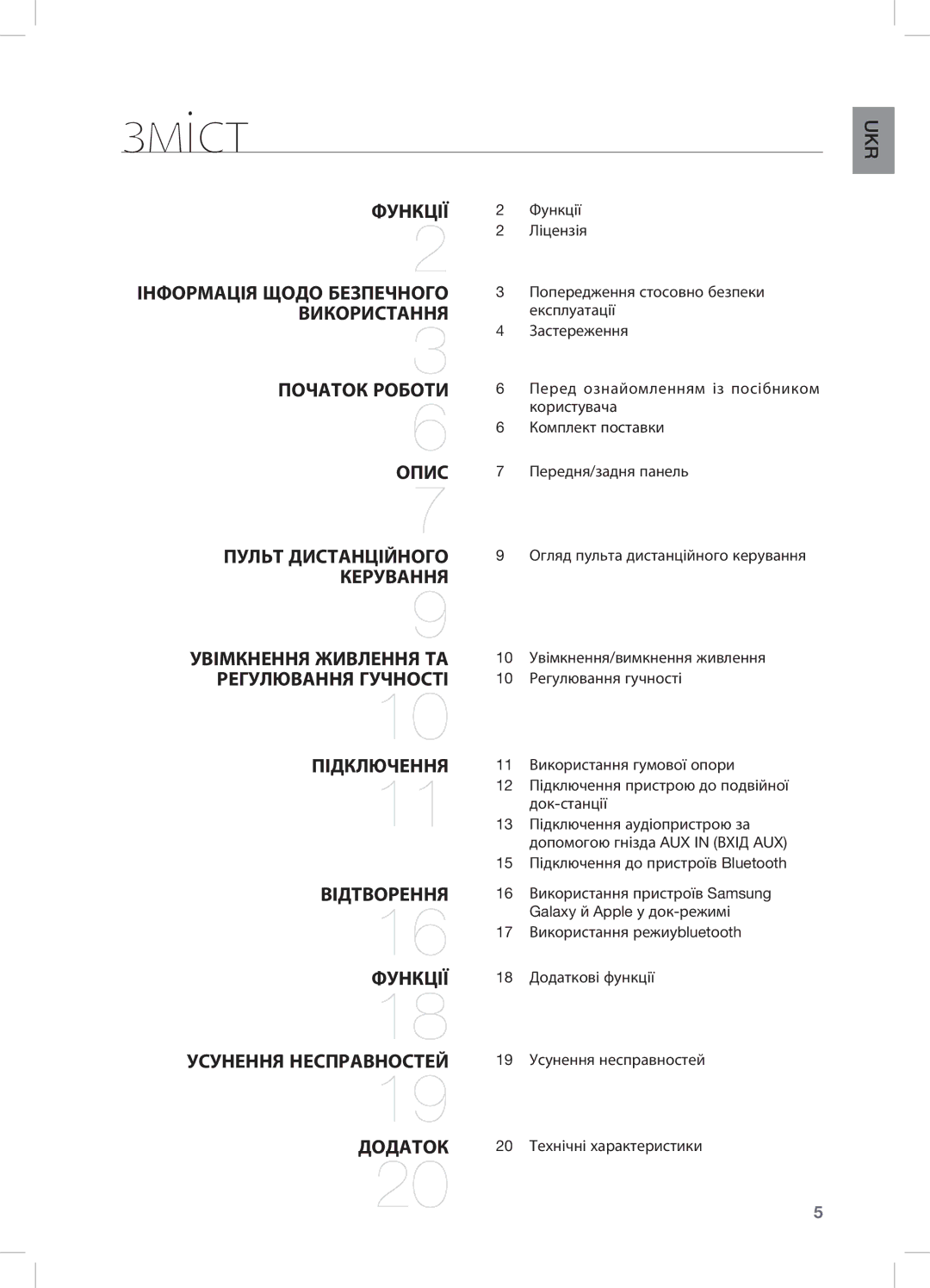 Samsung DA-E550/RU manual Зміст, Підключення 