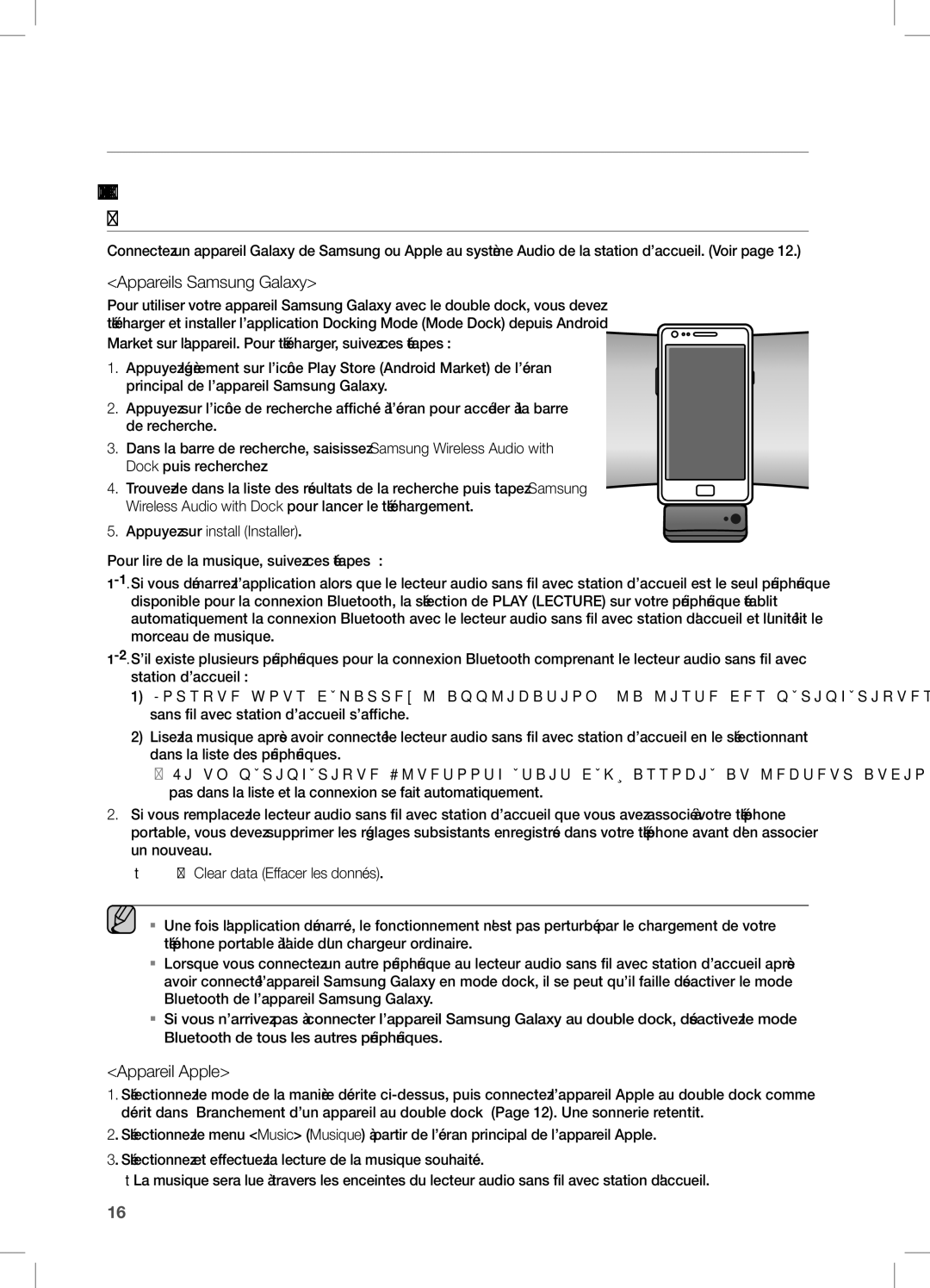 Samsung DA-E550/EN, DA-E550/TK, DA-E550/XN, DA-E550/ZF, DA-E550/UM manual Lecture, Appareils Samsung Galaxy, Appareil Apple 