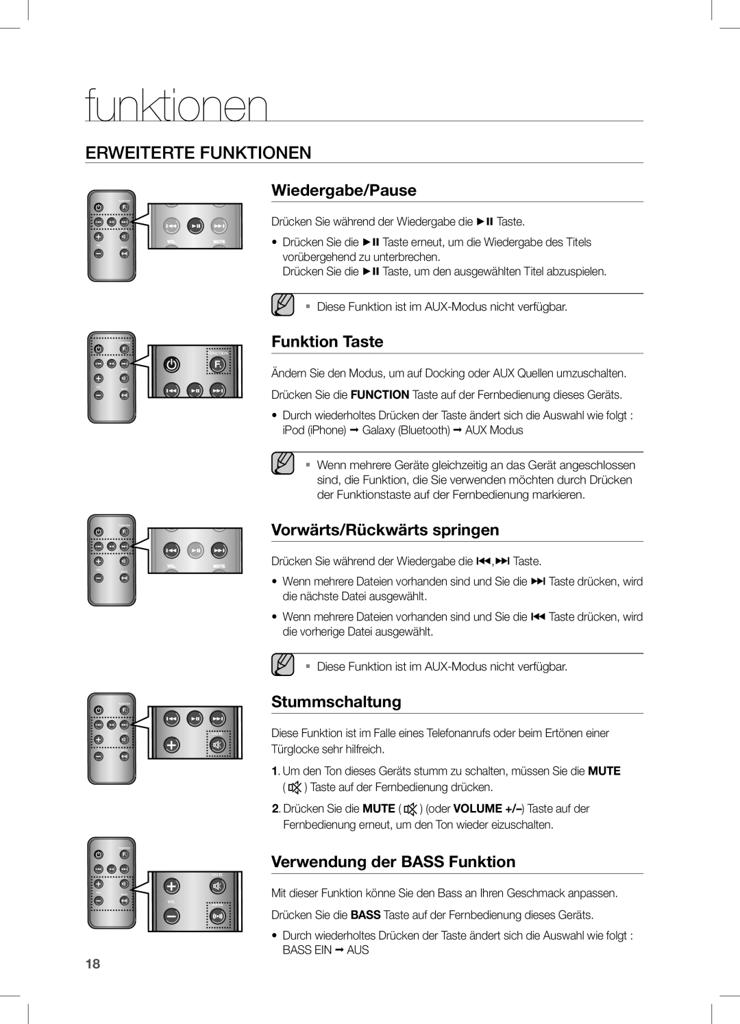 Samsung DA-E550/ZN, DA-E550/TK, DA-E550/EN, DA-E550/XN, DA-E550/ZF, DA-E550/UM, DA-E550/SJ, DA-E550/XE Erweiterte Funktionen 