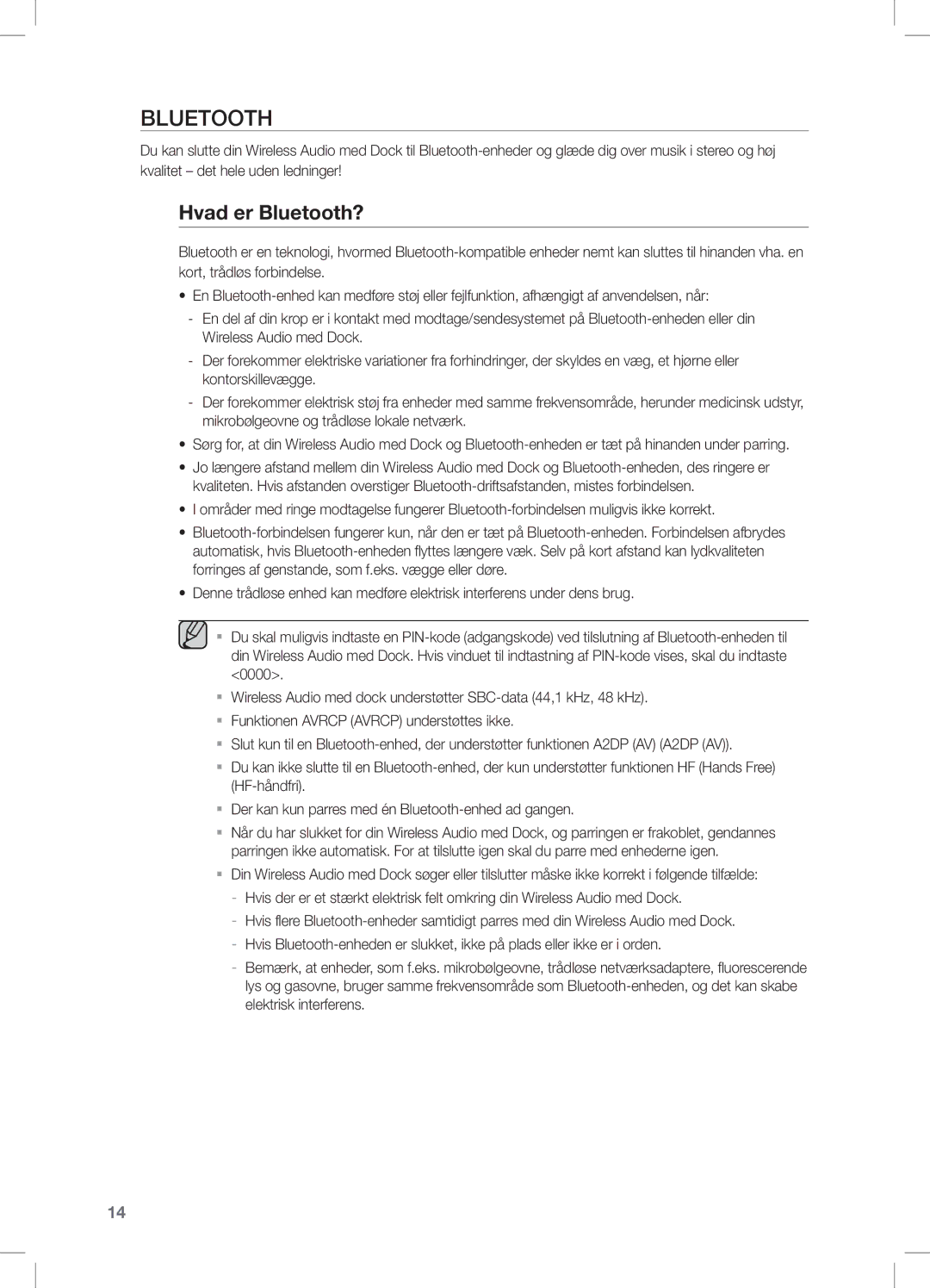 Samsung DA-E550/XE manual Hvad er Bluetooth? 