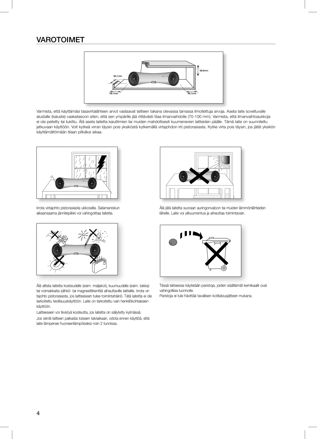 Samsung DA-E550/XE manual VAROTOimeT 