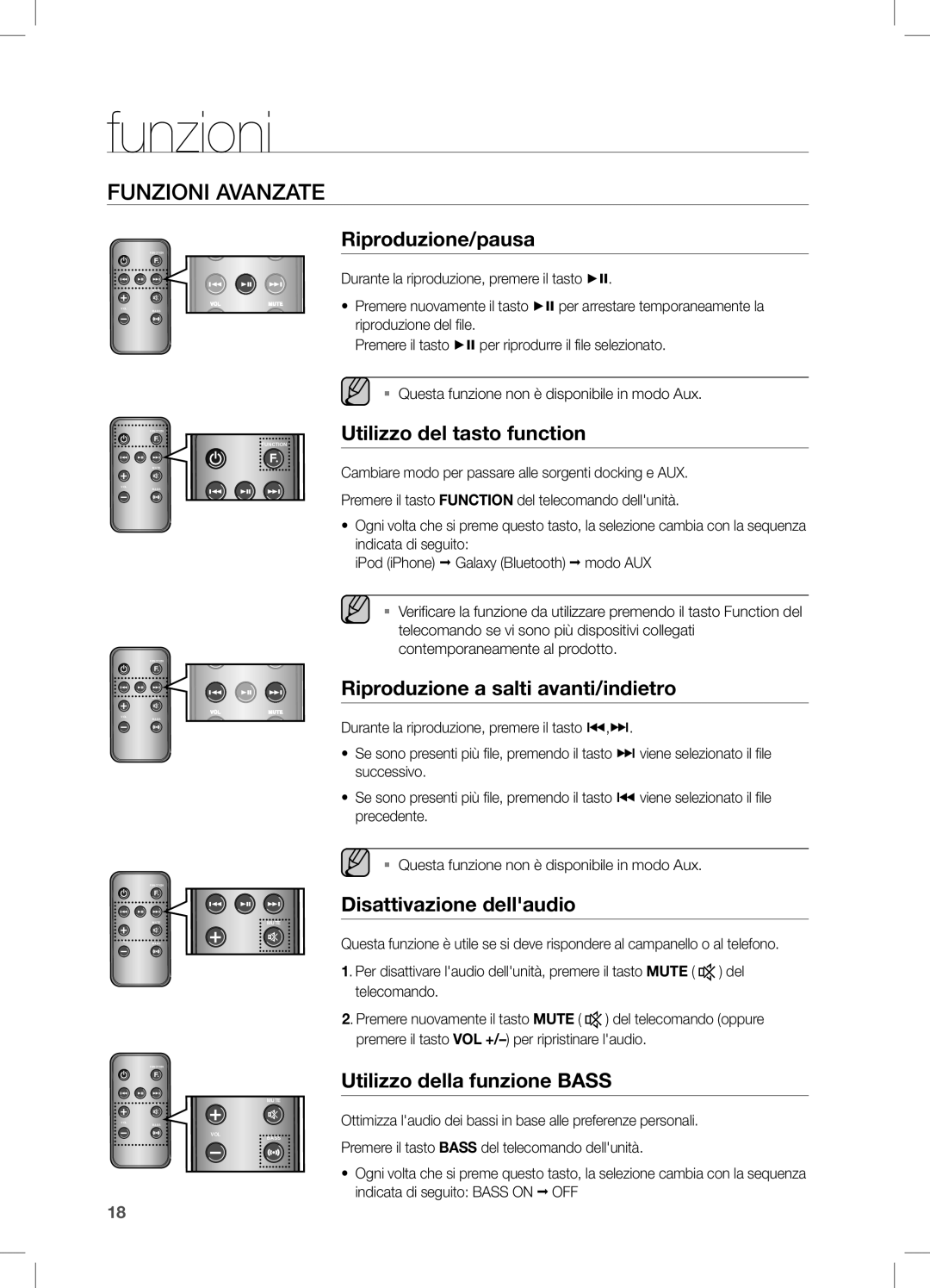 Samsung DA-E550/ZF manual Funzioni Avanzate 